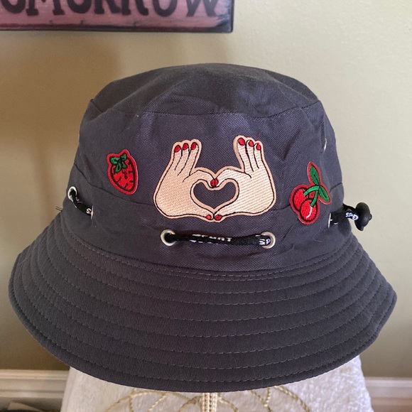 Artisan Accessories - 🆕OOAK HARRY STYLES THEMED- REVERSIBLE BUCKET HAT:Gray “TPWK” HAND CRAFTED
